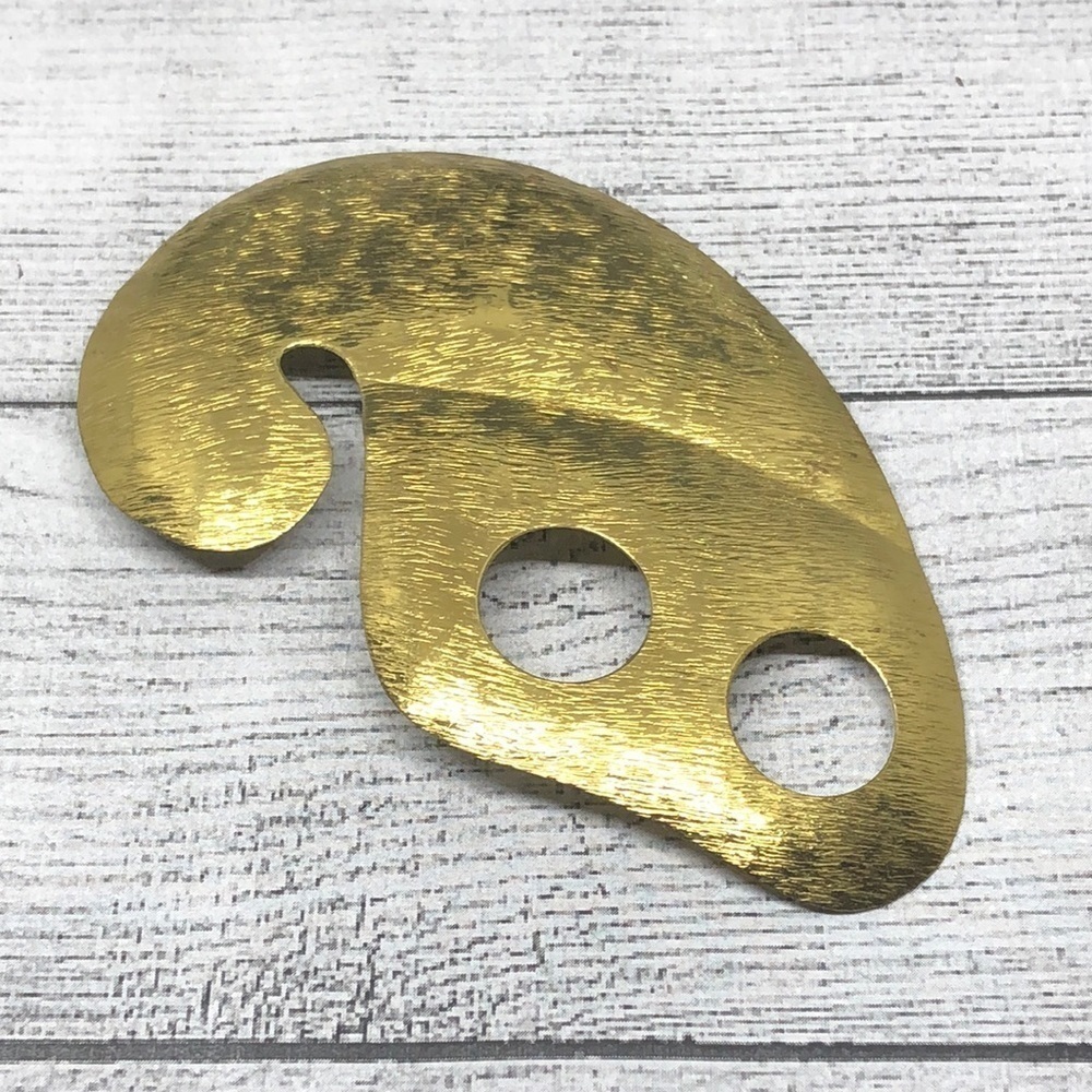 Vintage handmade artisan brualist/modernist style unusual funky brooch pin